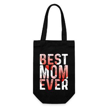 Mutter Geschenk Muttertag Geburtstag Mama - Geschenkbeutel für Flaschen - Schwarz - Vorne