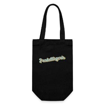 Bodenleger Abschluss-Geschenk Parkettlegerin - Geschenkbeutel für Flaschen - Schwarz - Vorne