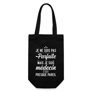 Je ne suis pas parfaite mais je suis médecin - Sac à bouteille - noir - Devant