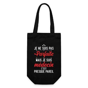 Je ne suis pas parfaite mais je suis médecin - Sac à bouteille - noir - Devant