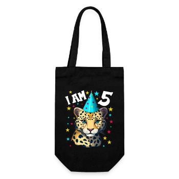J’ai 5 ans Léopard Léopard 5e anniversaire - Sac à bouteille - noir - Devant