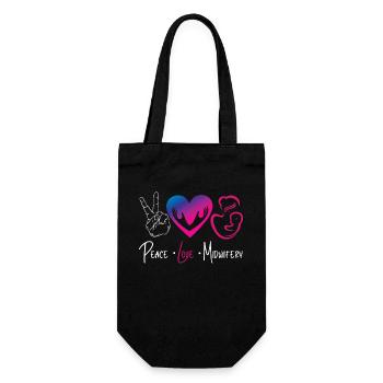 Nurse Midwife Birth Worker Peace - Geschenkbeutel für Flaschen - Schwarz - Vorne