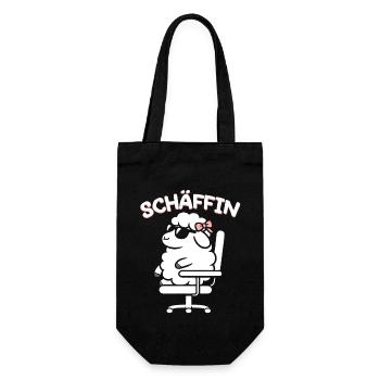Chef Chefin Schaf Geschenk Schäfin Spruch - Geschenkbeutel für Flaschen - Schwarz - Vorne