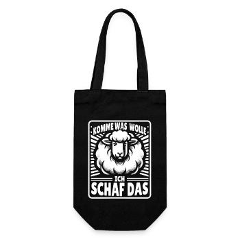 Schaf Motivation Prüfung Glück Spruch Geschenk - Geschenkbeutel für Flaschen - Schwarz - Vorne