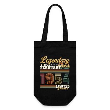 Legendär seit Februar 1954 Vintage-Geschenk - Geschenkbeutel für Flaschen - Schwarz - Vorne
