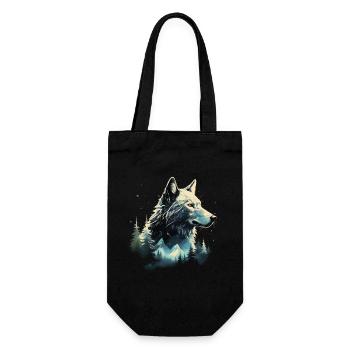 Wolf Mountains Nature Gift - Gift Bag for Bottles - black - Front