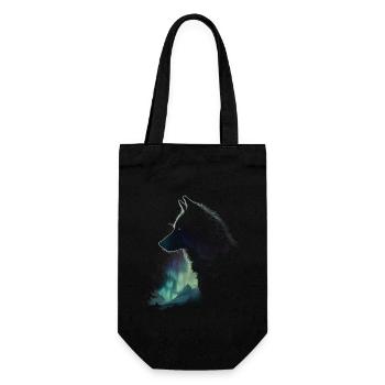 Wolf Northern Lights Finland Gift - Gift Bag for Bottles - black - Front