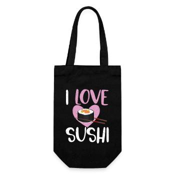 I Love Sushi 2I Love Sushi Japanese Food Japanese - Geschenkbeutel für Flaschen - Schwarz - Vorne