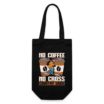 Cross Country Skier No Coffee Skiing Coffee Lover - Gift Bag for Bottles - black - Front