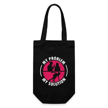 Patineuse de vitesse Mon problème Mon pictogramme Maman patineuse - Sac à bouteille - noir - Devant