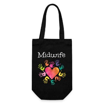 Infirmière Sage-Femme Accoucheuse Coeur - Sac à bouteille - noir - Devant