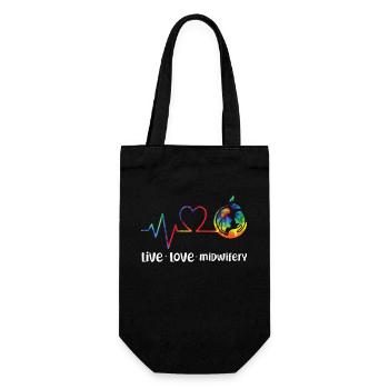 Nurse Midwife Birth Worker Live - Geschenkbeutel für Flaschen - Schwarz - Vorne