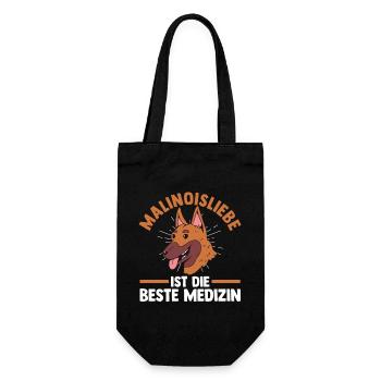 Belgischer Schäferhund Hund Malinois - Geschenkbeutel für Flaschen - Schwarz - Vorne