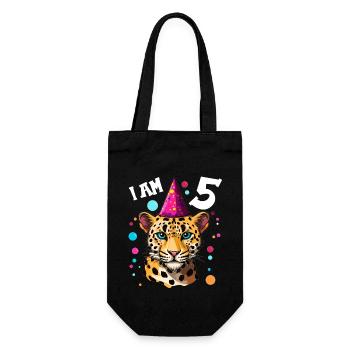 J’ai 5 ans Léopard Léopard 5e anniversaire - Sac à bouteille - noir - Devant