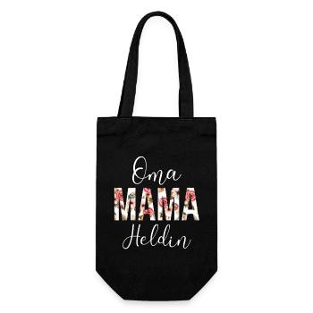 Mutter Geschenk Muttertag Geburtstag Mama Oma - Geschenkbeutel für Flaschen - Schwarz - Vorne