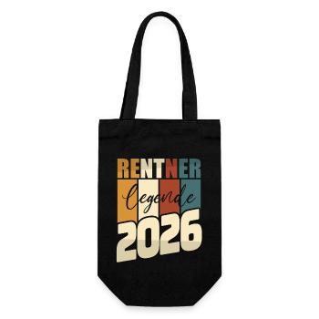 Rente Geschenk 2026 Rentner Ruhestand Spruch - Geschenkbeutel für Flaschen - Schwarz - Vorne