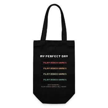 Vintage Gamer T-Shirt für Boy Girl Kids Perfect Day - Geschenkbeutel für Flaschen - Schwarz - Vorne