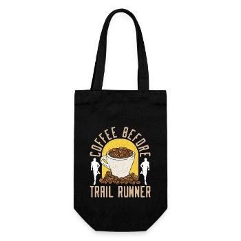 Trail Runner Coffee Before Marathoner Coffee Lover - Gift Bag for Bottles - black - Front