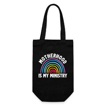 Mutterschaft ist mein Dienst - Geschenkbeutel für Flaschen - Schwarz - Vorne