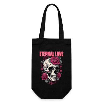 Ewige Liebe - Totenkopf - Geschenkbeutel für Flaschen - Schwarz - Vorne