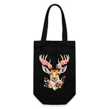 Hirsch T-Shirt Damen Trachtenshirt Trachten Shirt - Geschenkbeutel für Flaschen - Schwarz - Vorne