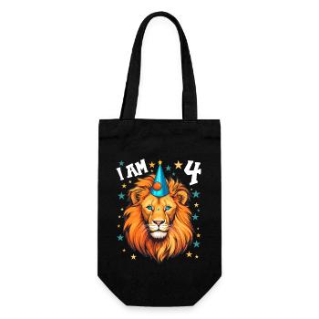 I'm 4 Years Old Leo Leo 4th Birthday - Gift Bag for Bottles - black - Front