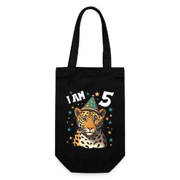 J’ai 5 ans Léopard Léopard 5e anniversaire - Sac à bouteille - noir - Devant