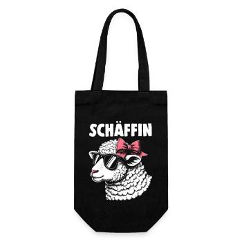 Chef Chefin Schaf Geschenk Schäfin Spruch - Geschenkbeutel für Flaschen - Schwarz - Vorne