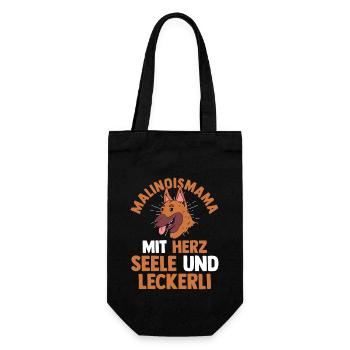 Belgischer Schäferhund Hund Malinois - Geschenkbeutel für Flaschen - Schwarz - Vorne