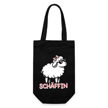 Chef Chefin Schaf Geschenk Schäfin Spruch - Geschenkbeutel für Flaschen - Schwarz - Vorne