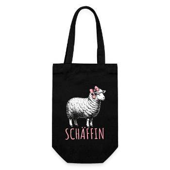 Chef Chefin Schaf Geschenk Schäfin Spruch - Geschenkbeutel für Flaschen - Schwarz - Vorne