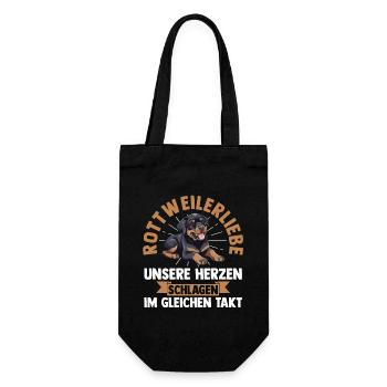 Hund Rottweiler - Geschenkbeutel für Flaschen - Schwarz - Vorne