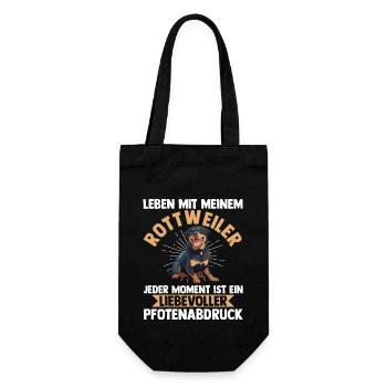 Hund Rottweiler - Geschenkbeutel für Flaschen - Schwarz - Vorne