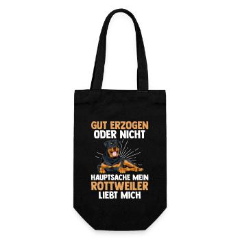 Hund Rottweiler - Geschenkbeutel für Flaschen - Schwarz - Vorne