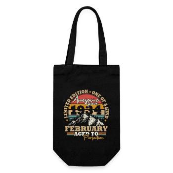 February 1934 Vintage 90 Years Birthday Gift - Gift Bag for Bottles - black - Front