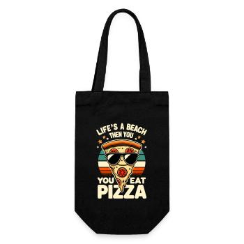 Funny pizza lover pizza enthusiast - Gift Bag for Bottles - black - Front