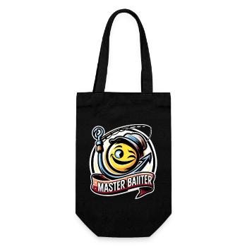 Cheeky Master Baiter Fishing Cartoon T-Shirt - Gift Bag for Bottles - black - Front