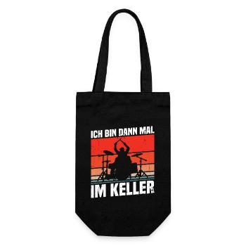 Ich bin dann mal im Keller - Geschenkbeutel für Flaschen - Schwarz - Vorne