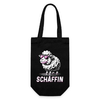Chef Chefin Schaf Geschenk Schäfin Spruch - Geschenkbeutel für Flaschen - Schwarz - Vorne