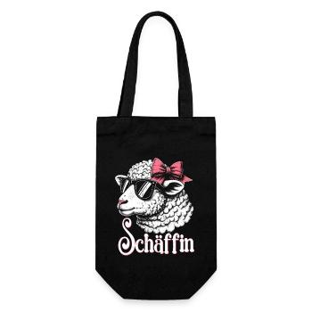 Chef Chefin Schaf Geschenk Schäfin Spruch - Geschenkbeutel für Flaschen - Schwarz - Vorne
