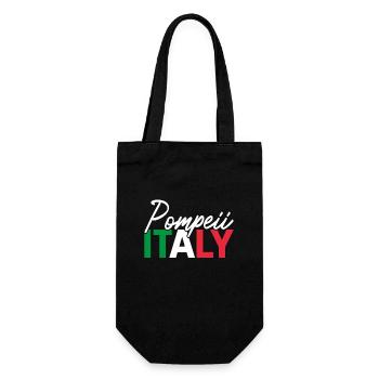 Pompeii Italy Italienischer Vulkan Naturschutz - Geschenkbeutel für Flaschen - Schwarz - Vorne
