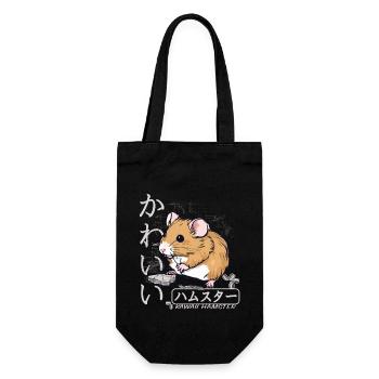 Kawaii Hamster for Japan Lovers and Pet Owners - Gift Bag for Bottles - black - Front