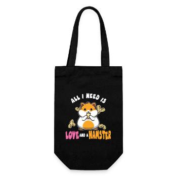 All I Need is Love and a Hamster for Pet Owners - Gift Bag for Bottles - black - Front