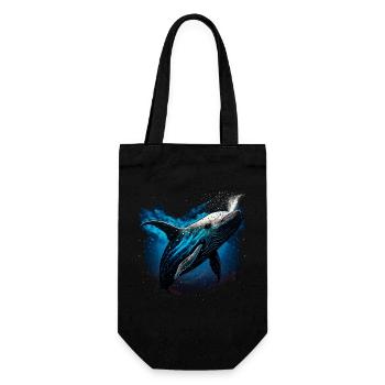 Baleine bleue - Sac à bouteille - noir - Devant