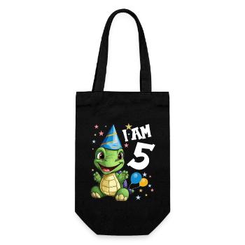 Je suis 5 Tortues Tortue 5e anniversaire - Sac à bouteille - noir - Devant