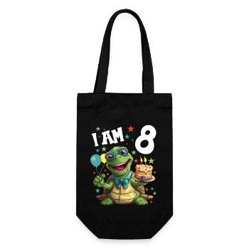 I'm 8 Turtles Turtle 8th Birthday - Gift Bag for Bottles - black - Front