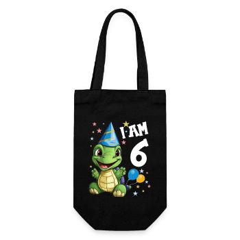 Je suis 6 tortues Tortue 6e anniversaire - Sac à bouteille - noir - Devant