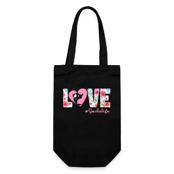 Doula Birth Worker Fleur Coeur - Sac à bouteille - noir - Devant