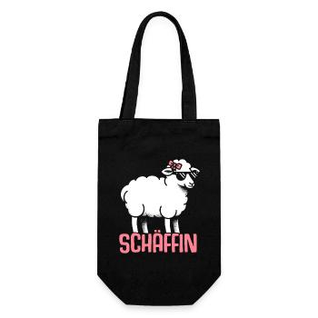 Chef Chefin Schaf Geschenk Schäfin Spruch - Geschenkbeutel für Flaschen - Schwarz - Vorne