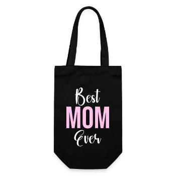 Mutter Geschenk Muttertag Geburtstag Mama - Geschenkbeutel für Flaschen - Schwarz - Vorne